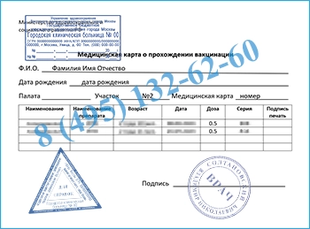 Cправка по гриппу Cправка по вакцинации от гриппа в Москве с доставкой